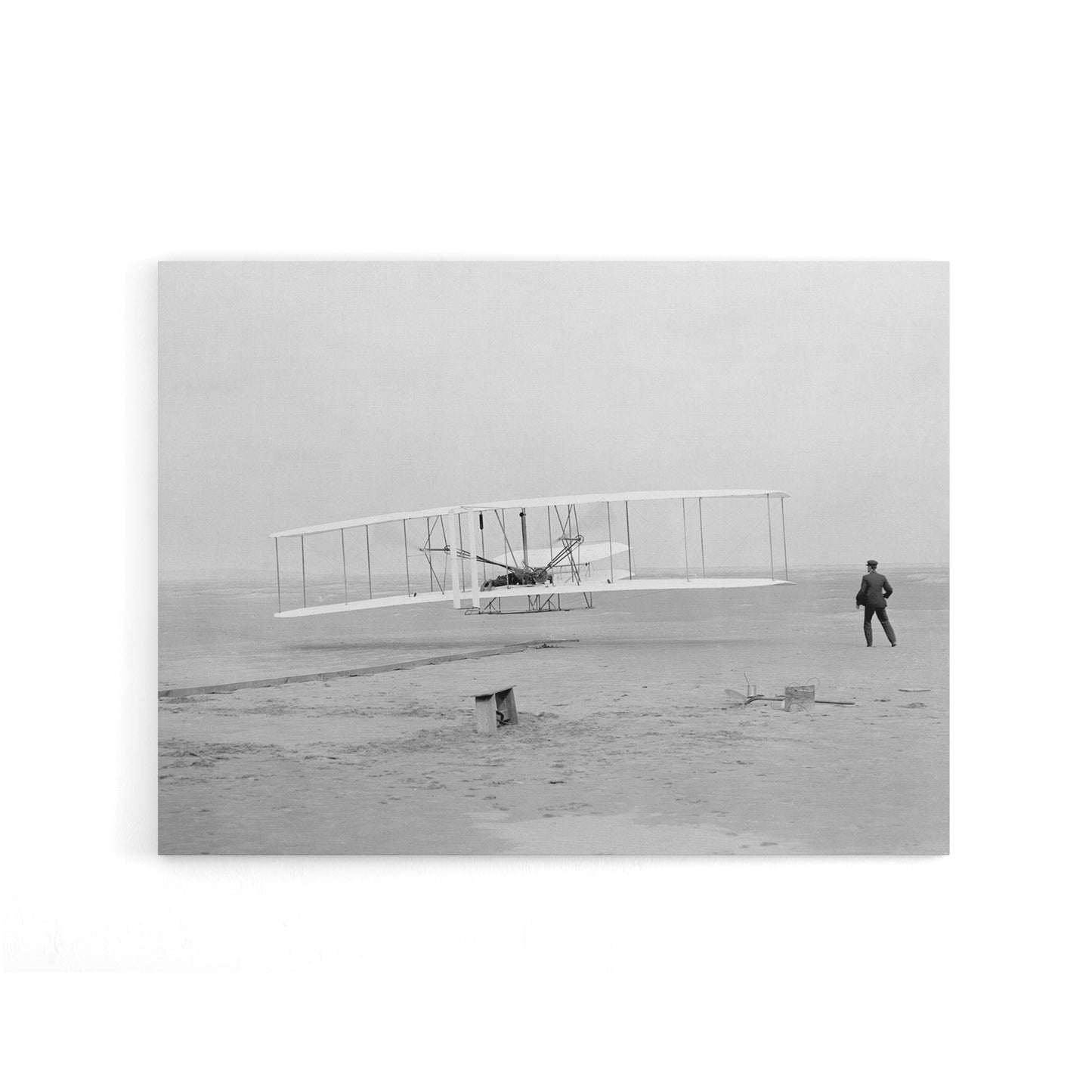 Wright Brothers Aeroplane First Flight Photo Canvas Wall Art Print