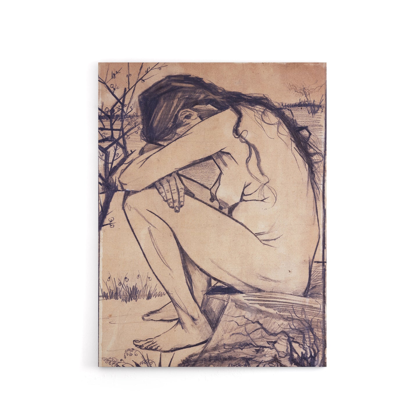 Van Gogh Drawing Sorrow Canvas Wall Art Print