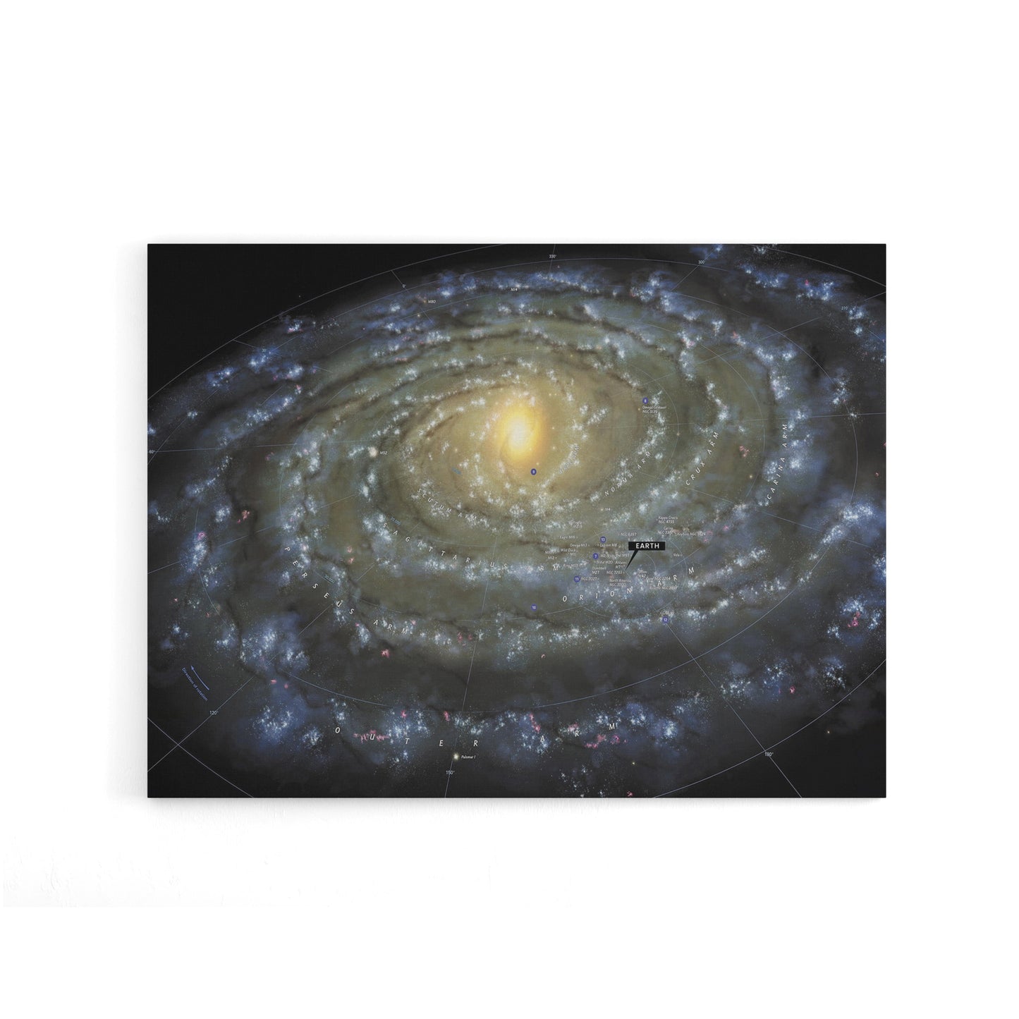 Space Map Milky Way Galaxy Spiral Canvas Wall Art Print