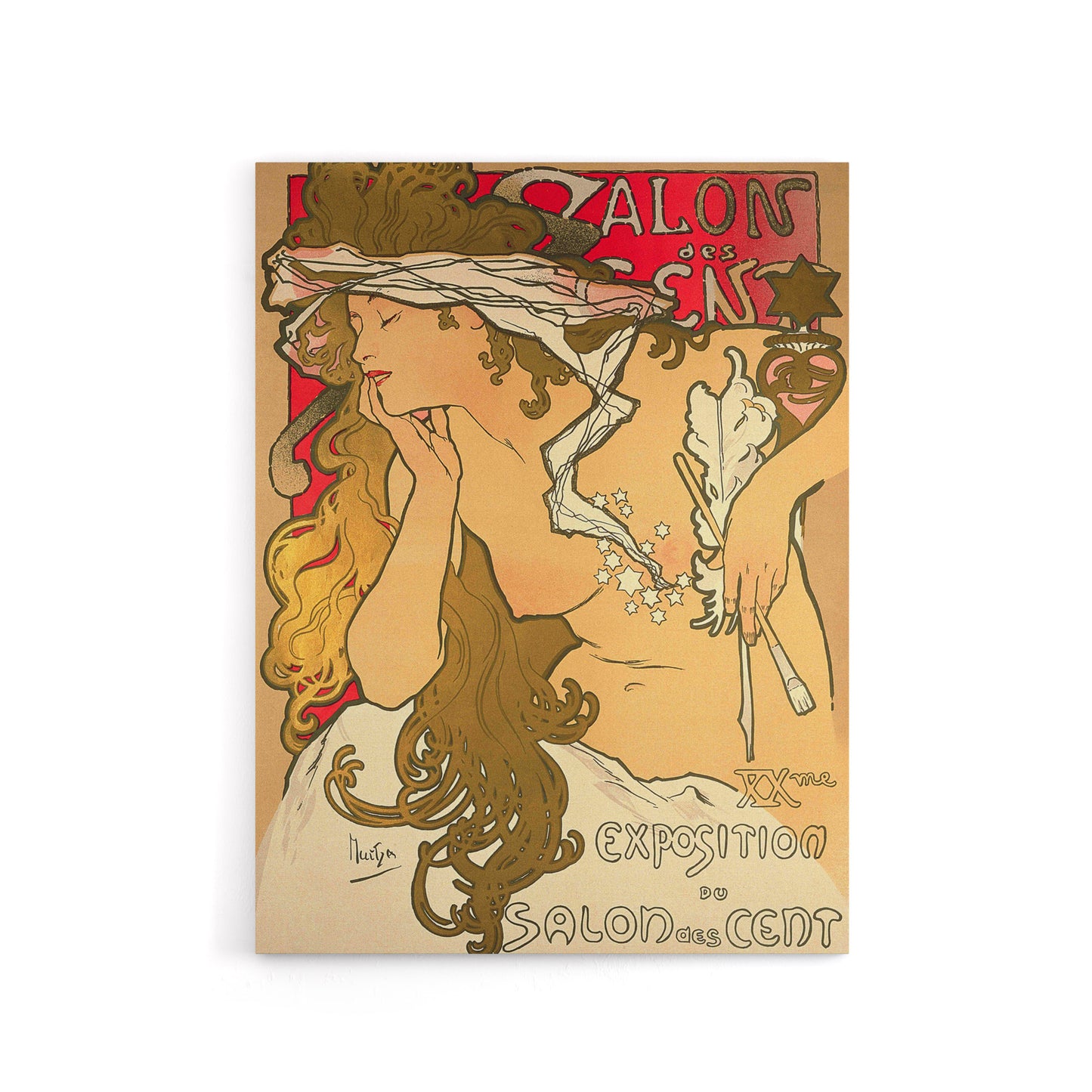 Mucha Salon Des Cent Art Nouveau Canvas Wall Art Print