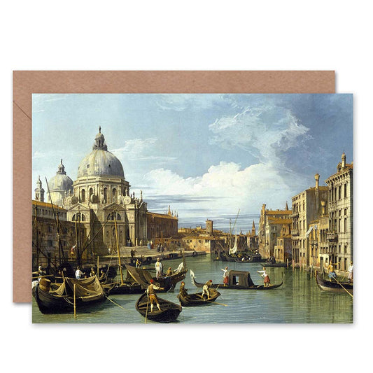 Canaletto The Entrance To Grand Canal Venice Painting Greeting Card