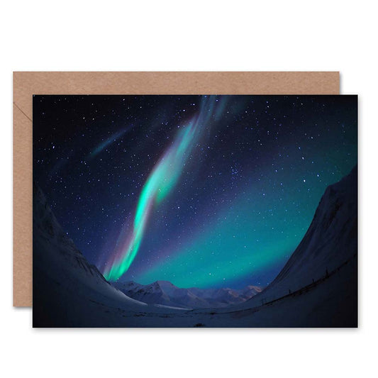 Photography Landscape Winter Aurora Borealis Northern Lights Greeting Card