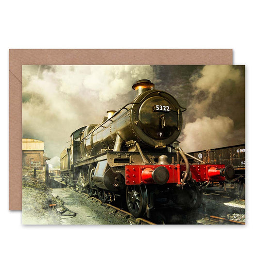 Steam Train Colour Photo Greeting Card