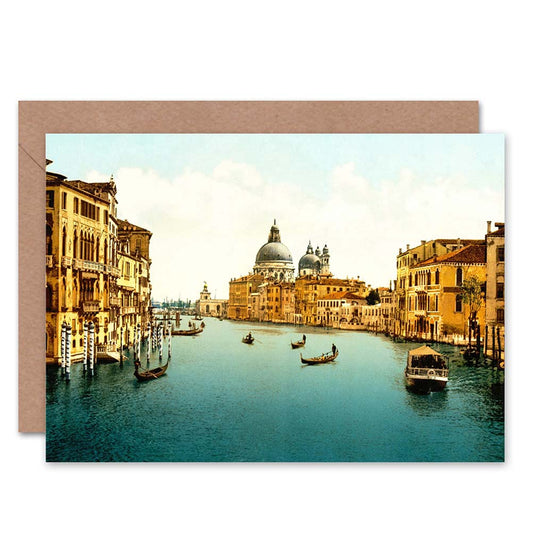 Vintage Photo Travel Grand Canal Venice Italy Greeting Card