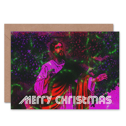 Trippy Disco Jesus Alternative Christmas Card