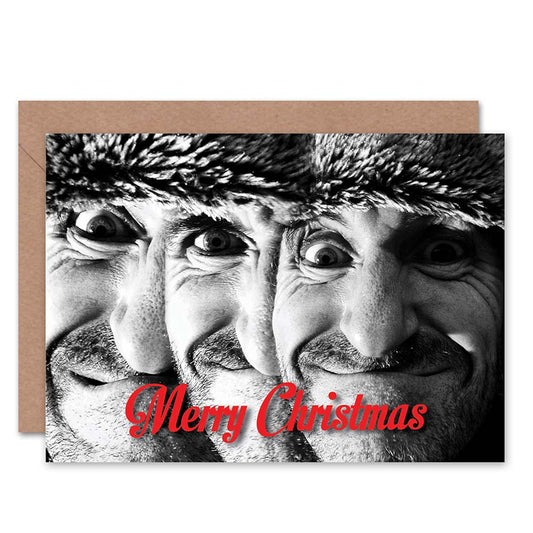 Weird Three Faces Funny Alternative Christmas Card
