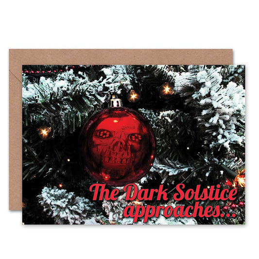 Xmas Dark Solstice Creepy Skull Fun Christmas Card