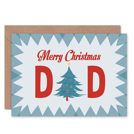 To Dad Xmas Tree Merry Christmas Card