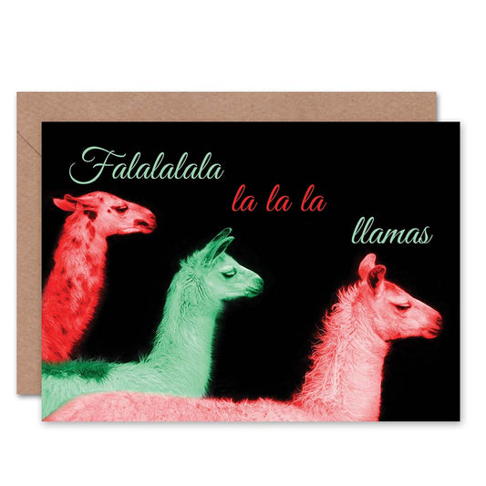 Falalalala Llama Funny Animal Christmas Card