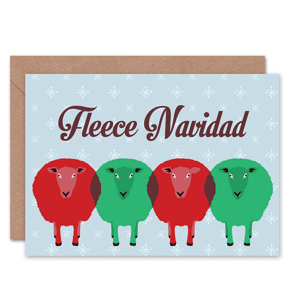Fleece Navidad Spanish Pun Sheep Funny Christmas Card