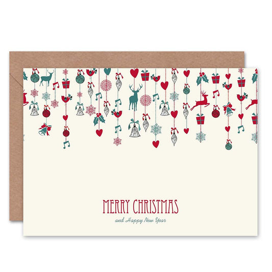 Xmas Decorations Bright Simple Christmas Card