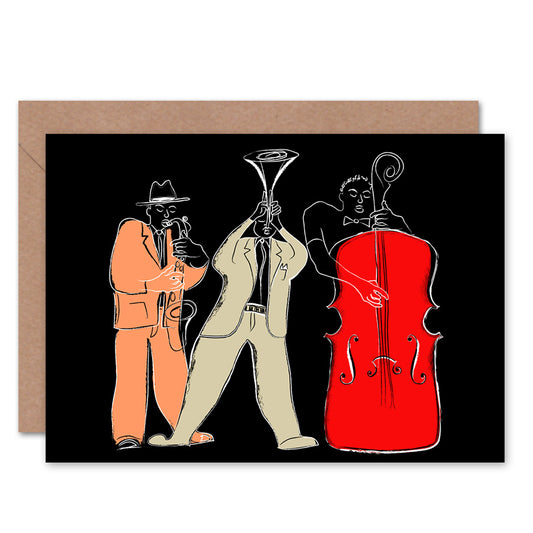 Musicians Jazz Modern Illustration Greeting Card
