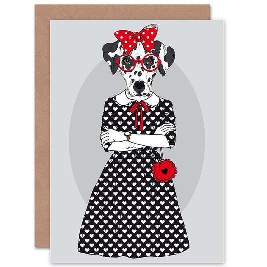 Fashion Dalmatian Dog's Birthday Card