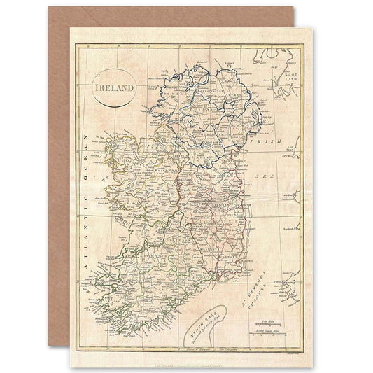 1799 Clement Cruttwell Map Ireland Greeting Card