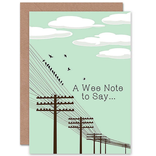 Wee Note To Say Birds Power Lines Sympathy Card