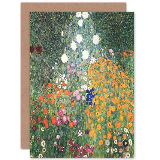 Gustav Klimt Flower Garden 1907 Old Master Painting Greeting Card