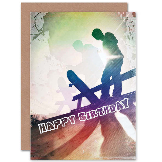 Skateboarder Ramp Skating Birthday Card