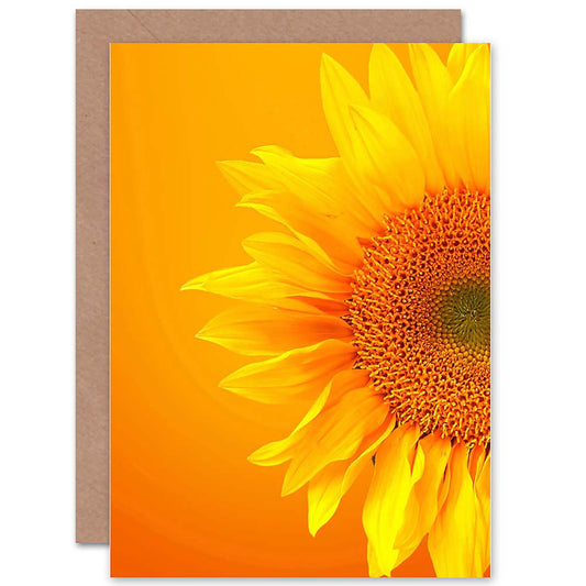 Sunflower Orange Yellow Flower Photograph Greetings Card