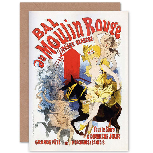 Theatre Cultural Moulin Rouge Paris France Windmill Dancing Greeting Card
