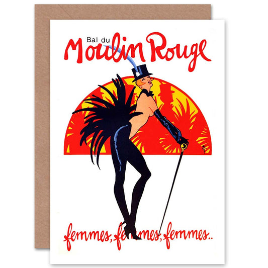 Theatre Stage Burlesque Moulin Rouge Ball Venue Paris Greeting Card