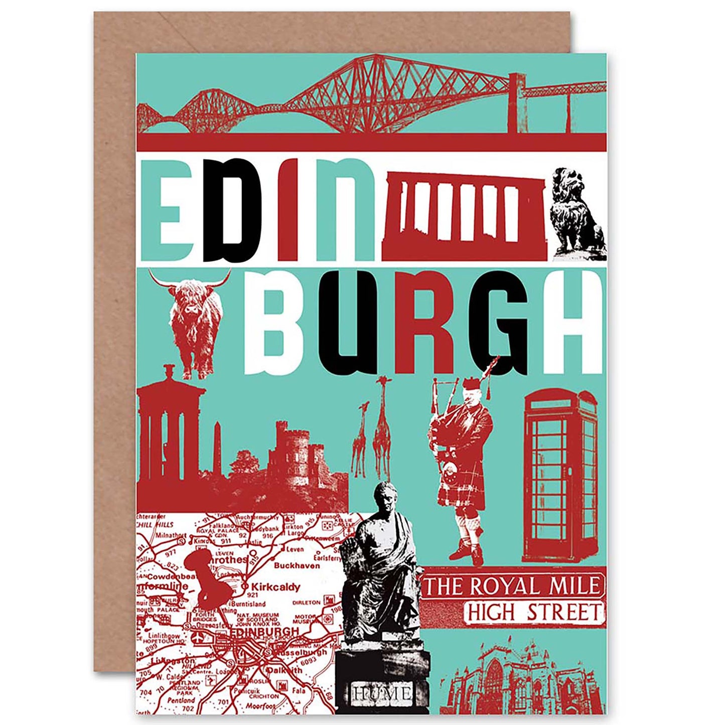 Scrapbook Style Edinburgh Theme Scottish Card