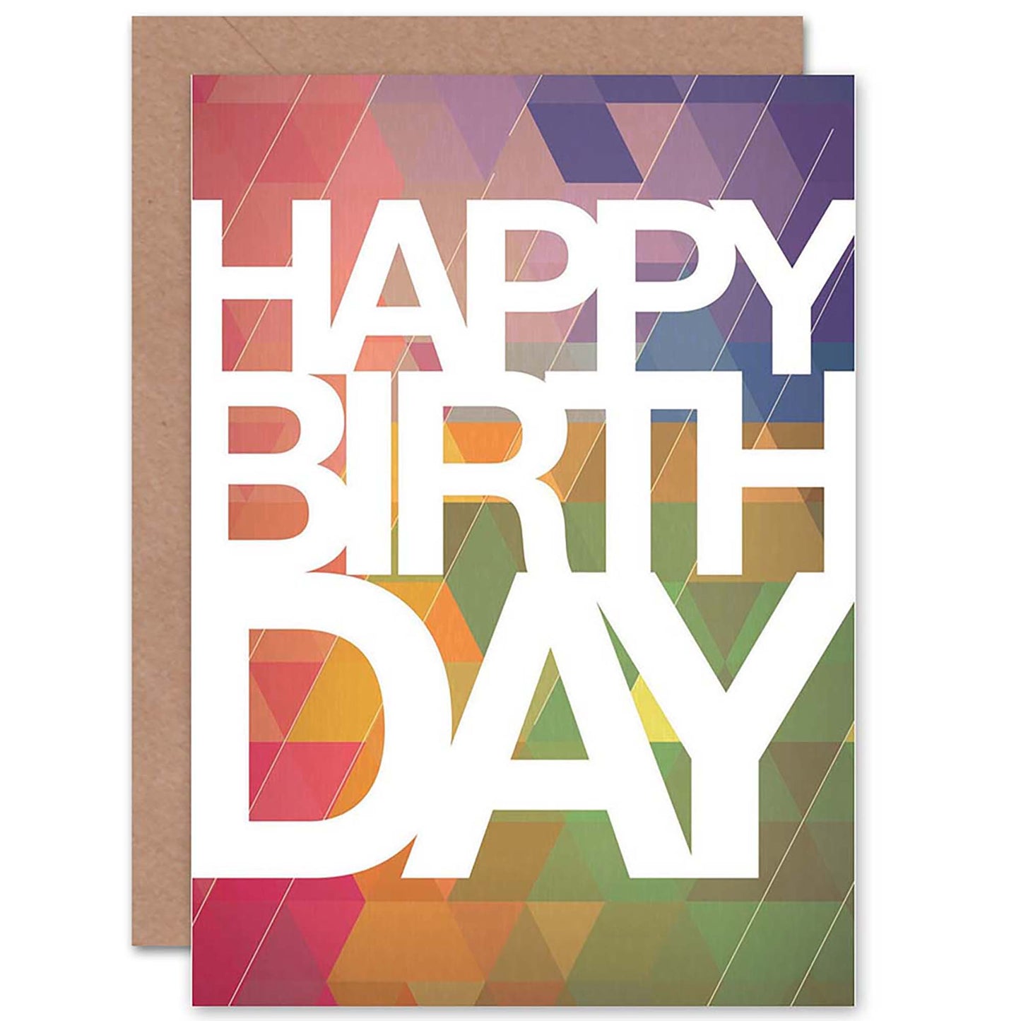 Colourful Geometric Pattern Birthday Card