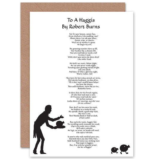 Robert Burns Poem Lyrics To A Haggis Scotland Greeting Card