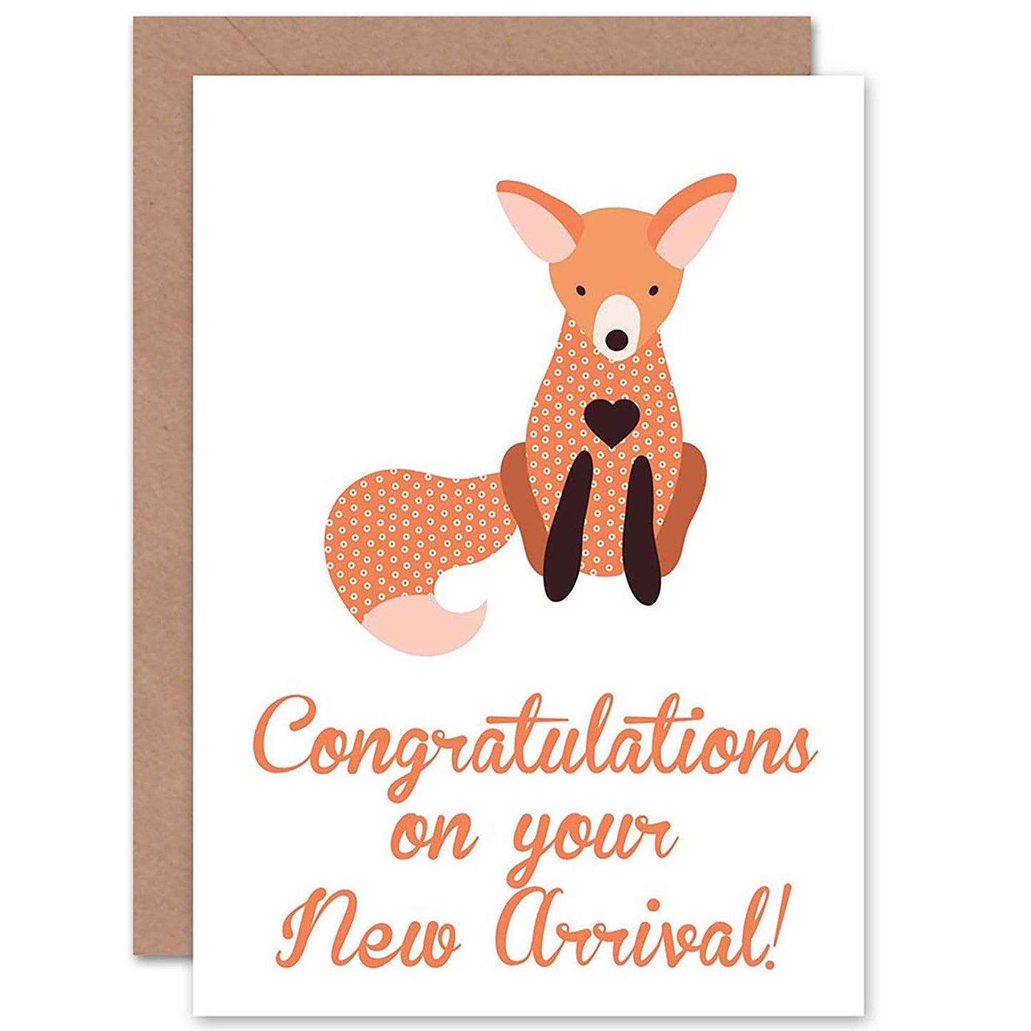 Cute Fox Love Heart Congratulations New Arrival New Baby Card