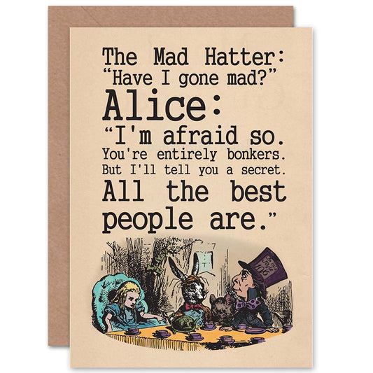 Carroll Alice Mad Hatter Art Greeting Card