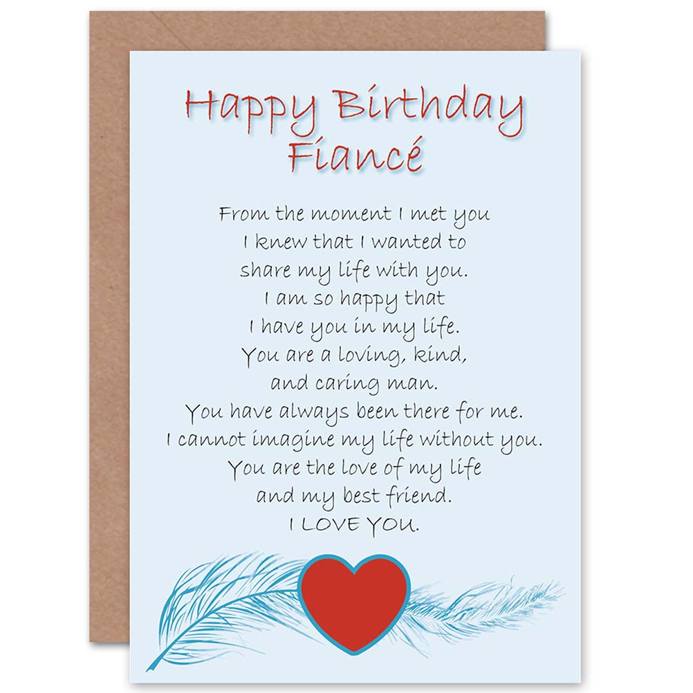 Birthday Fiancé Love Poem Greeting Card