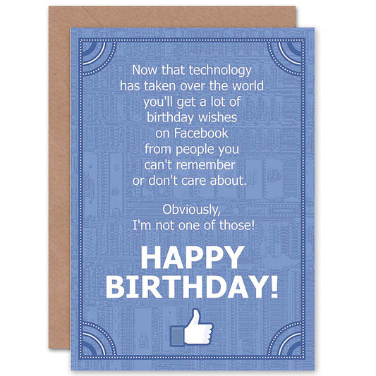 Social Media Wishes Takeover Funny Birthday Card