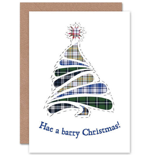 Tartan Tree Hae a Barry Christmas Card