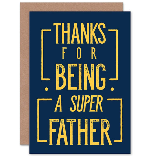 Thanks For Being Super Dad Simple Bold Father's Day Card