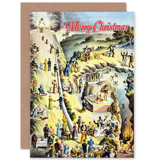 Journey to Heaven Hell Bizarre Alternative Merry Christmas Card