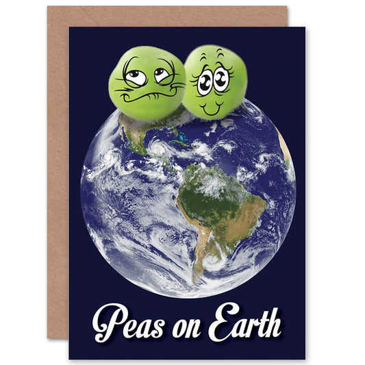 Peace on Earth Pea Pun Funny Christmas Card