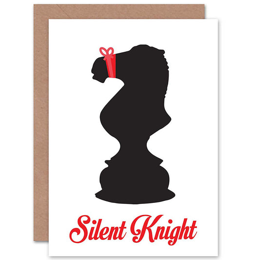 Silent Knight Chess Pun Fun Xmas Christmas Card