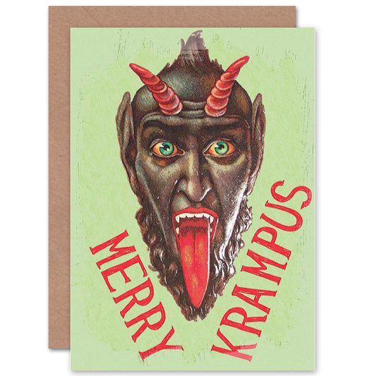 Merry Krampus Anti Santa Xmas Devil Funny Christmas Card