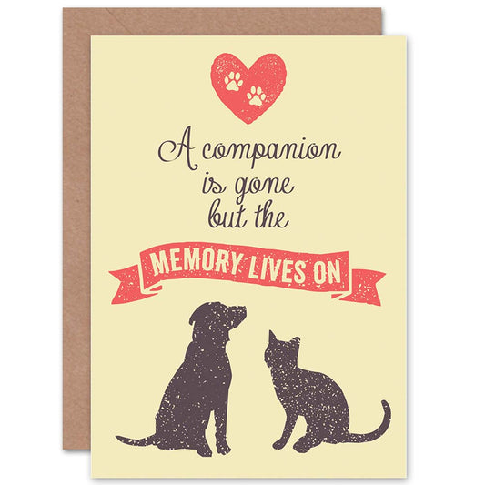 Companion Pet Cat Dog Animal Lover Bereaved Sympathy Card