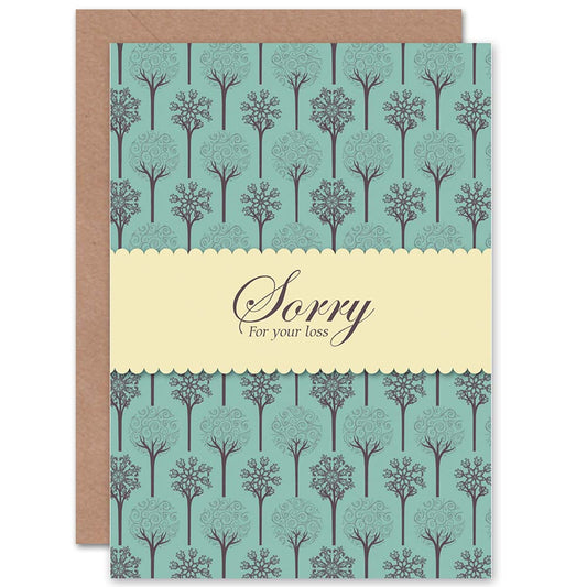 Bereaved Sorry For Your Loss Botanical Pattern Sympathy Card