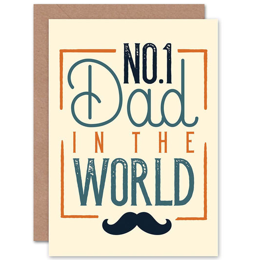 Number 1 One Dad In The World Retro Style Father's Day Card