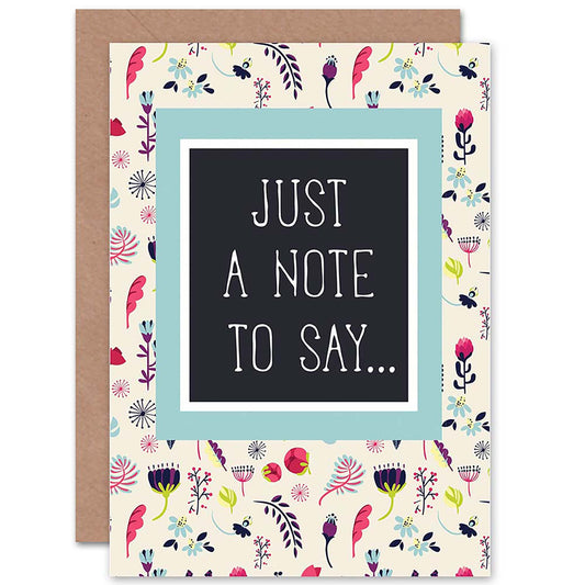 Just A Note Say Thinking Of You Flowers Sympathy Card