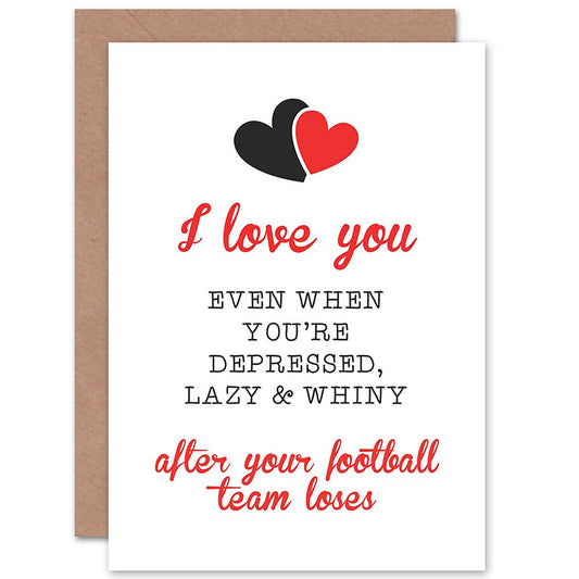 Love You Football Partner Romantic Card