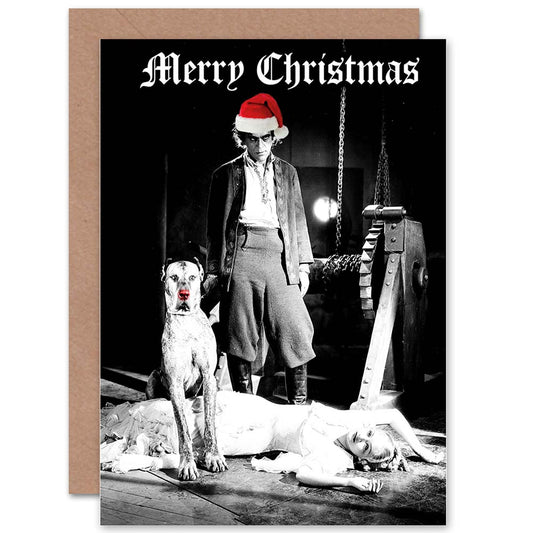 Xmas Karloff Baron Berghman Horror Fun Merry Christmas Card