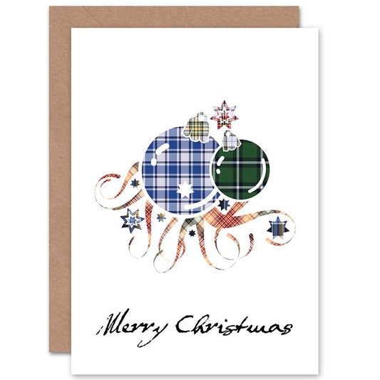Tartan Bauble Scottish Merry Christmas Card
