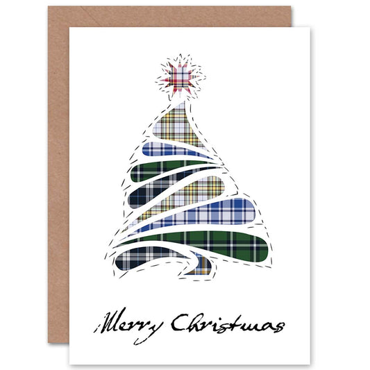 Tartan Tree Scottish Merry Christmas Card
