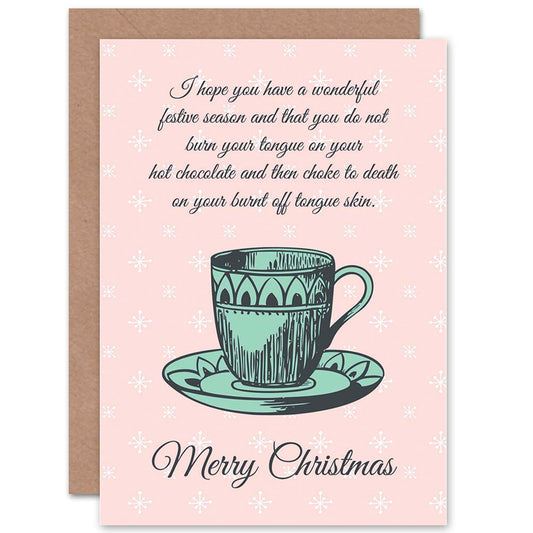 Burnt Tongue Funny Merry Christmas Card