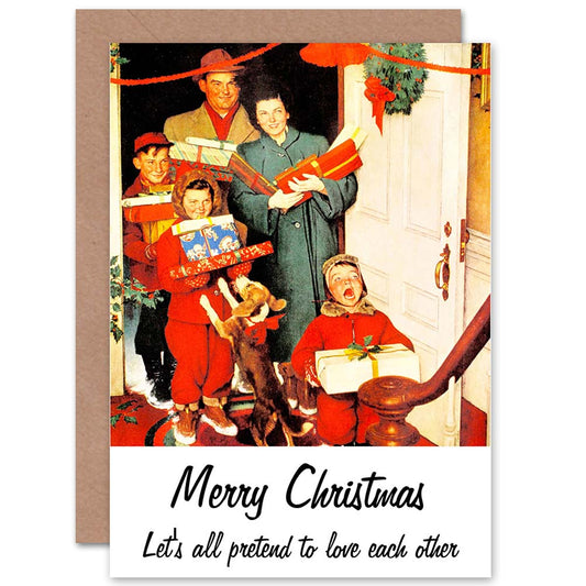 Vintage Family Photograph Funny Christmas Card