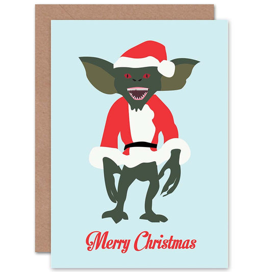 Gremlin Santa Funny Merry Christmas Card