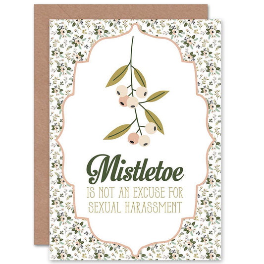 Mistletoe Harassment Funny Christmas Card