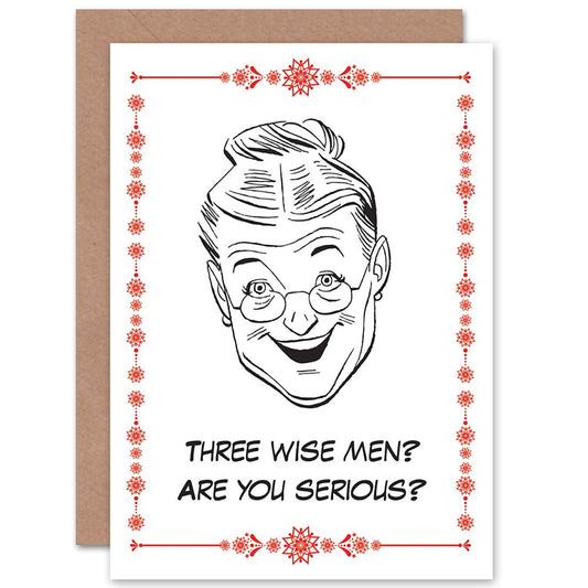 Three Wise Men Funny Woman Joke Humour Christmas Card